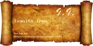 Ivanits Irma névjegykártya
