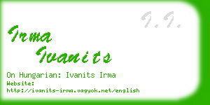 irma ivanits business card